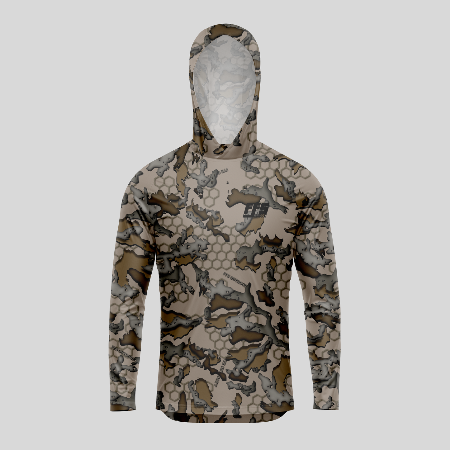 Camouflage hoodie on a gray background
