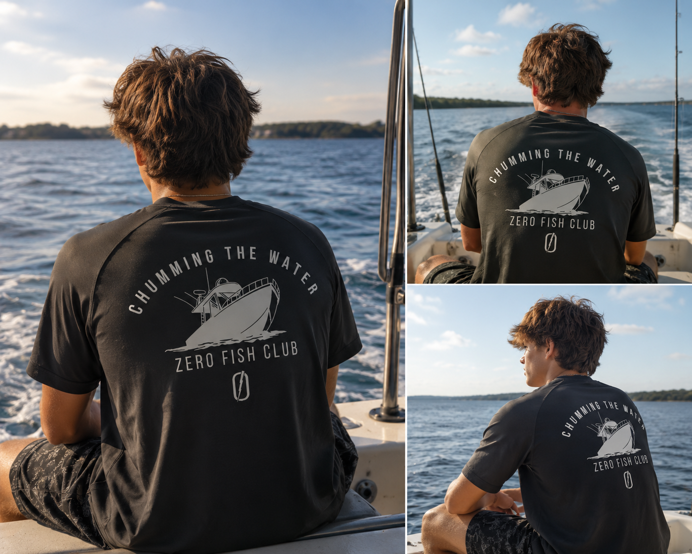 NOUGHT Youth Premium Cotton Tee - Black Chumming the water