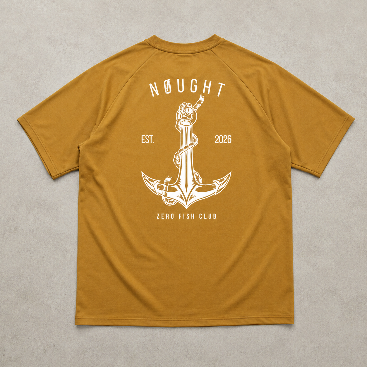 NOUGHT Premium Cotton Tee - Mustard Anchor