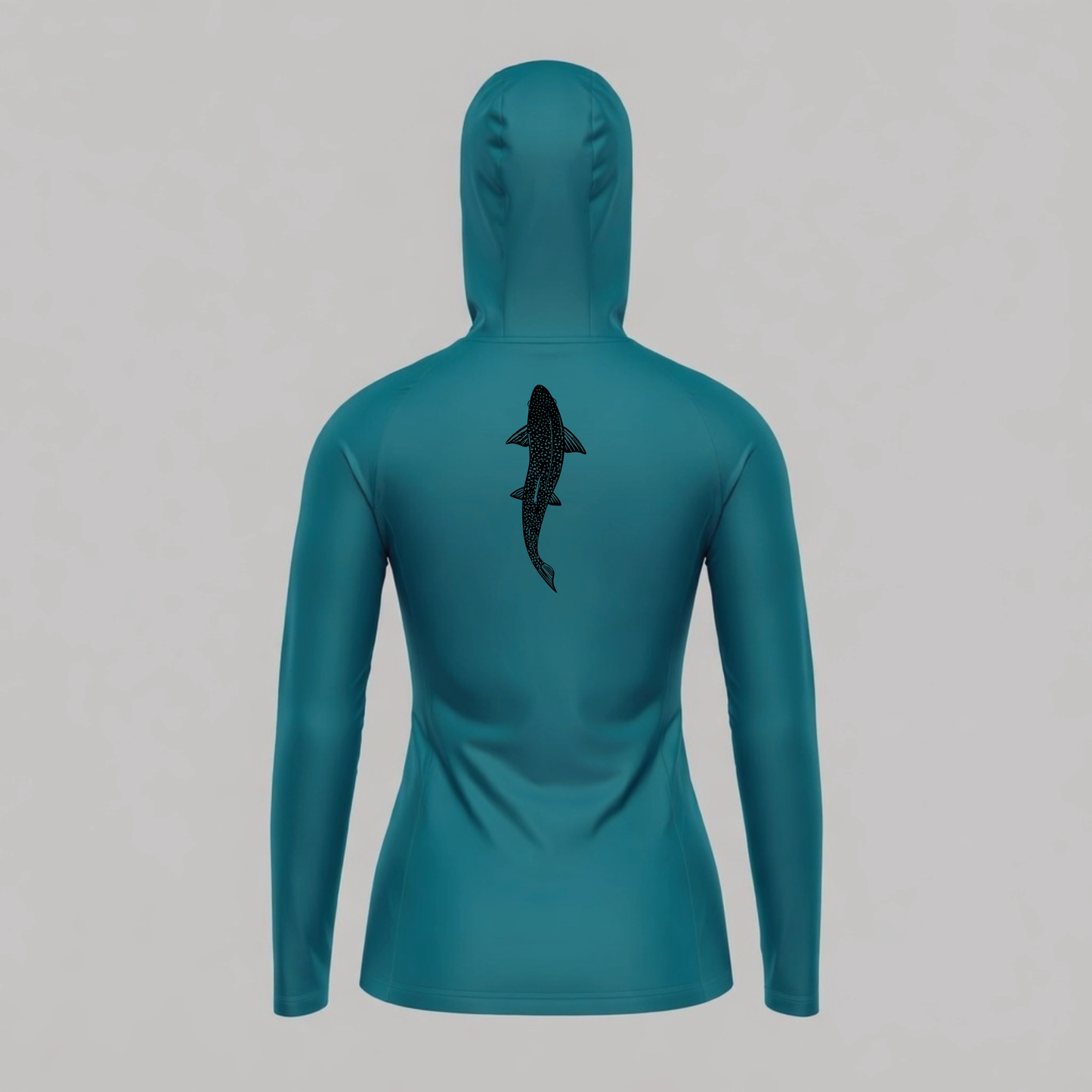 Womens Pro Sun Hoodie - Swimming Trout