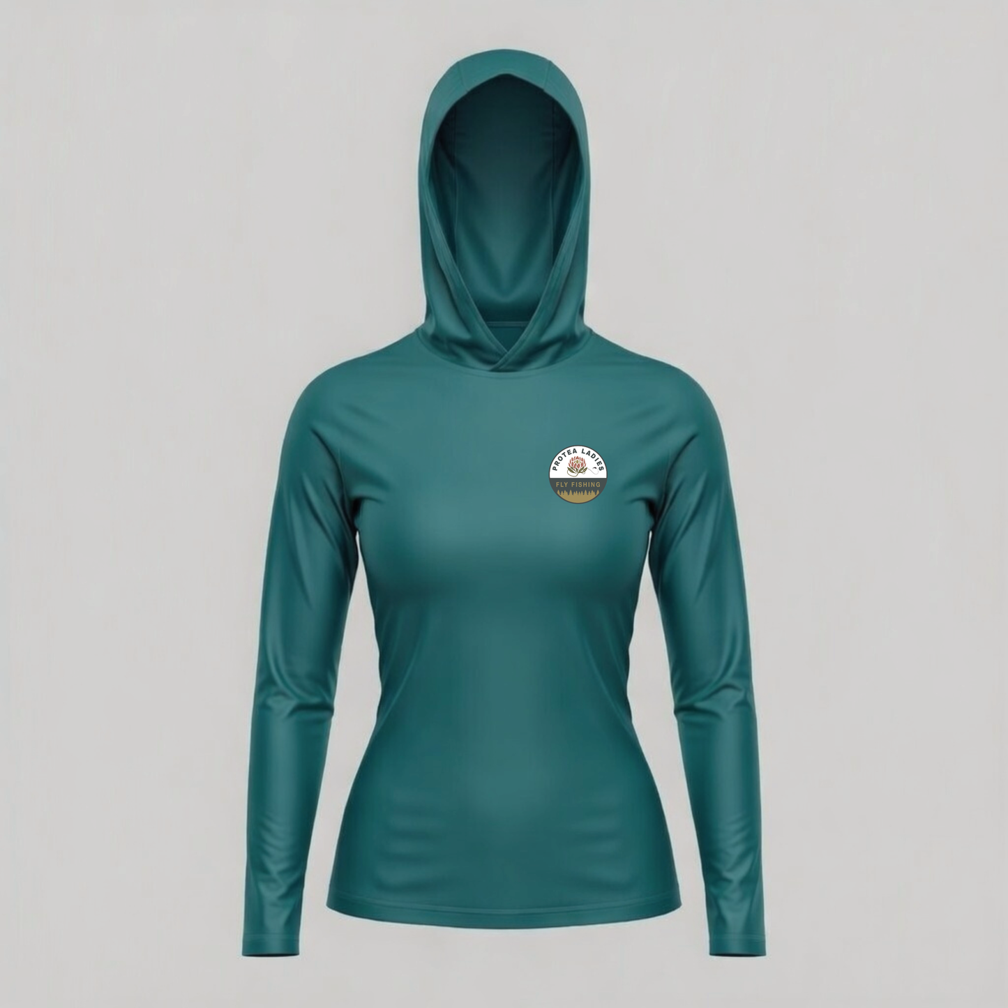 Womens Pro Sun Hoodie - Swimming Trout