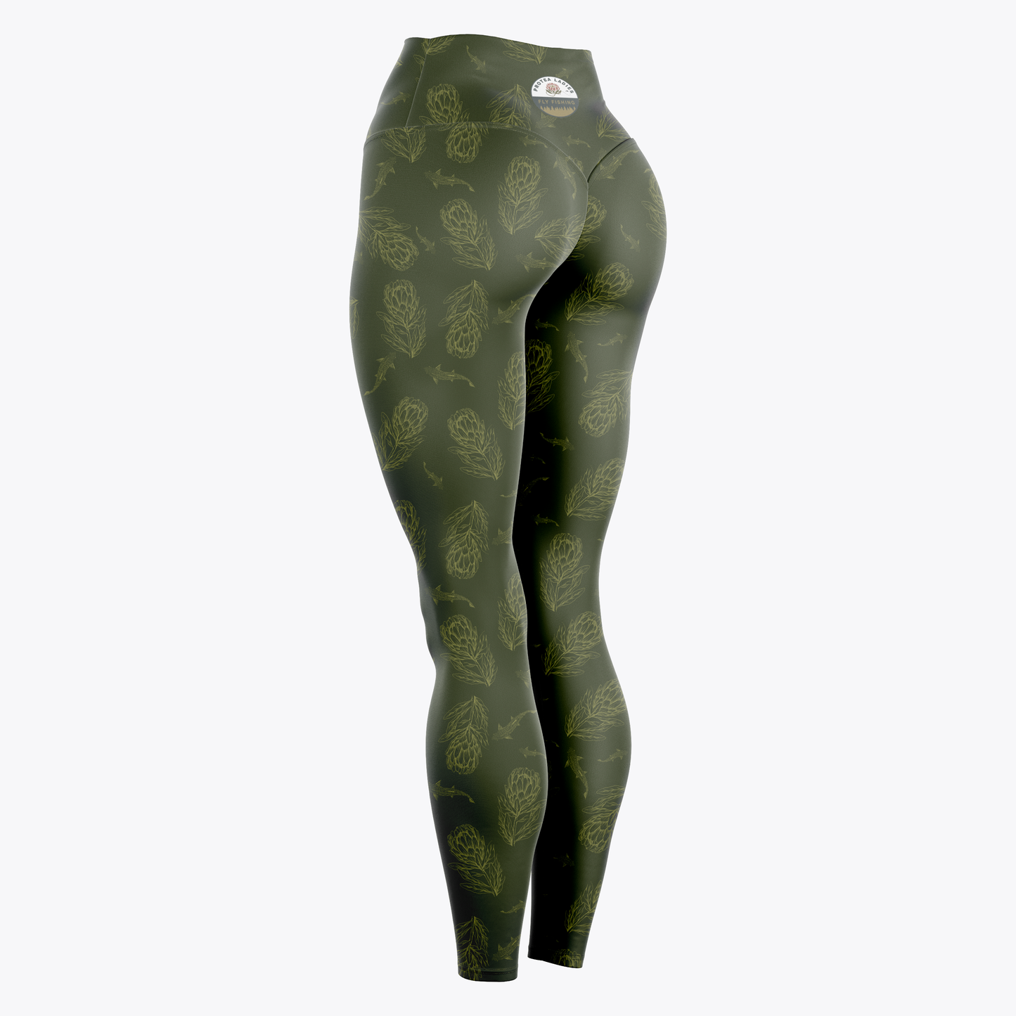 Women's Fishing Tights - Green and Gold