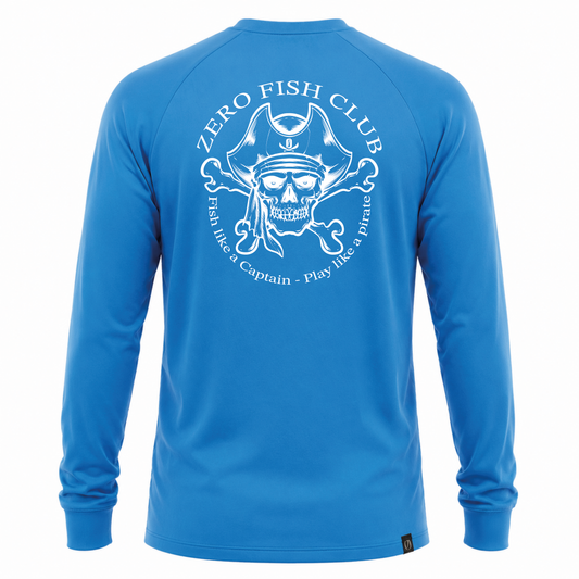 NOUGHT Long Sleeve Cotton Tee - Blue Play like a Pirate