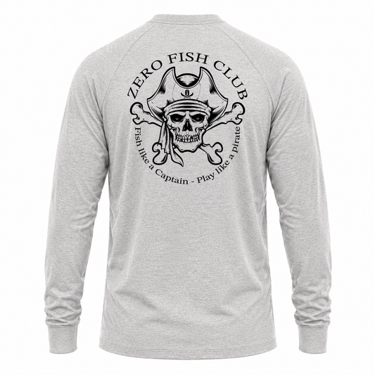 NOUGHT Long Sleeve Cotton Tee - Grey Play like a Pirate