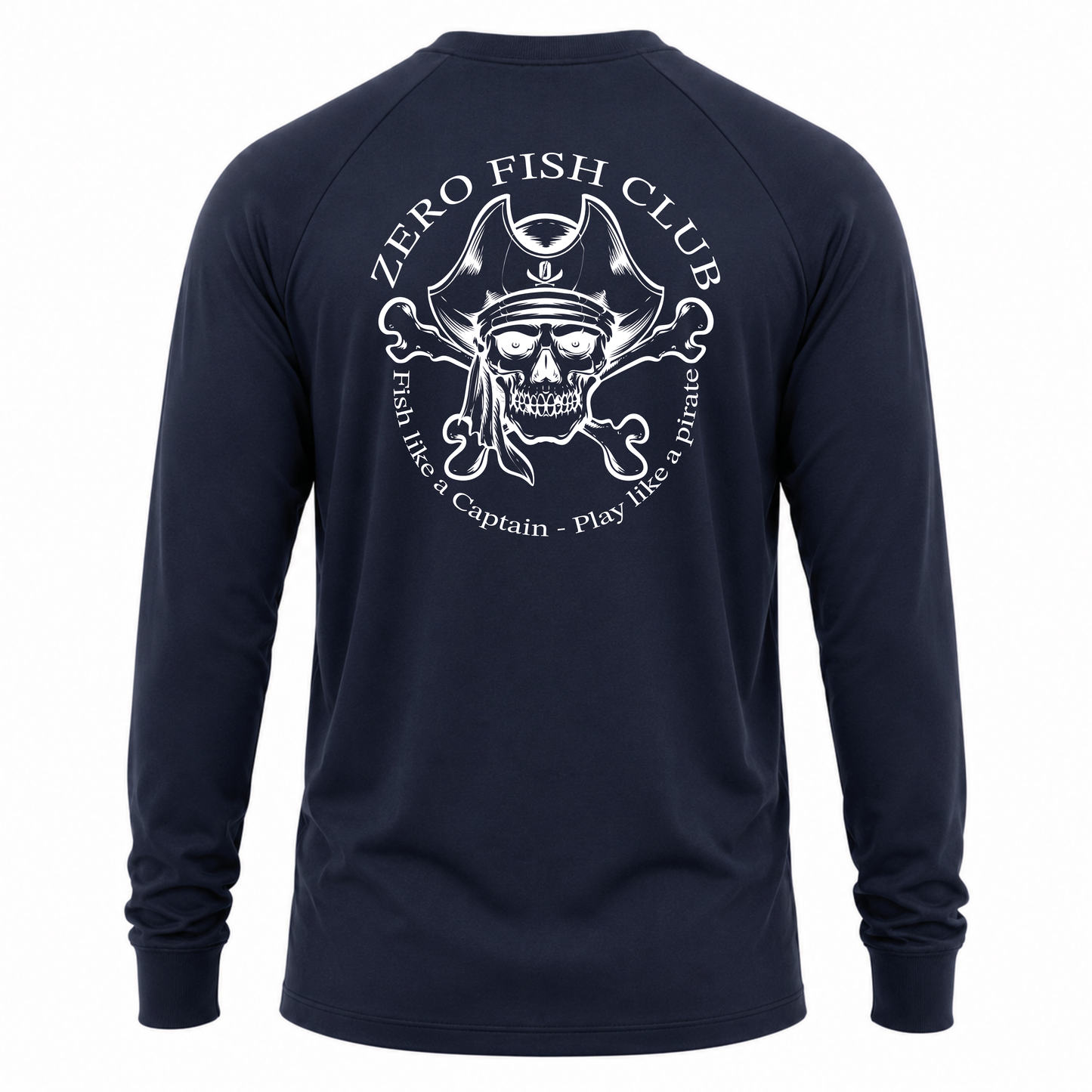 NOUGHT Long Sleeve Cotton Tee - Navy Play like a Pirate