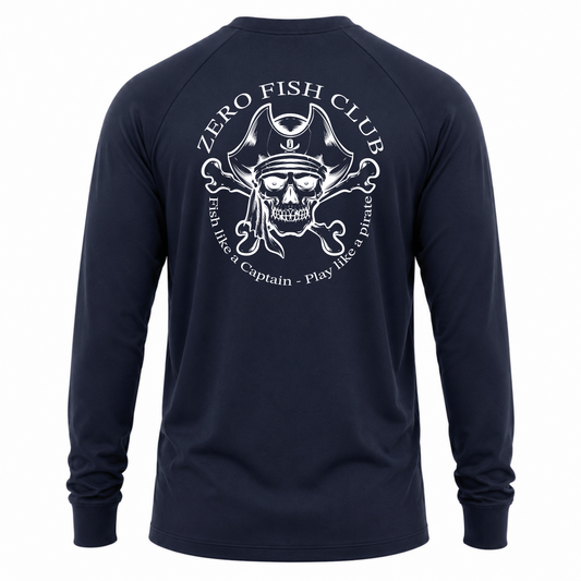 NOUGHT Long Sleeve Cotton Tee - Navy Play like a Pirate