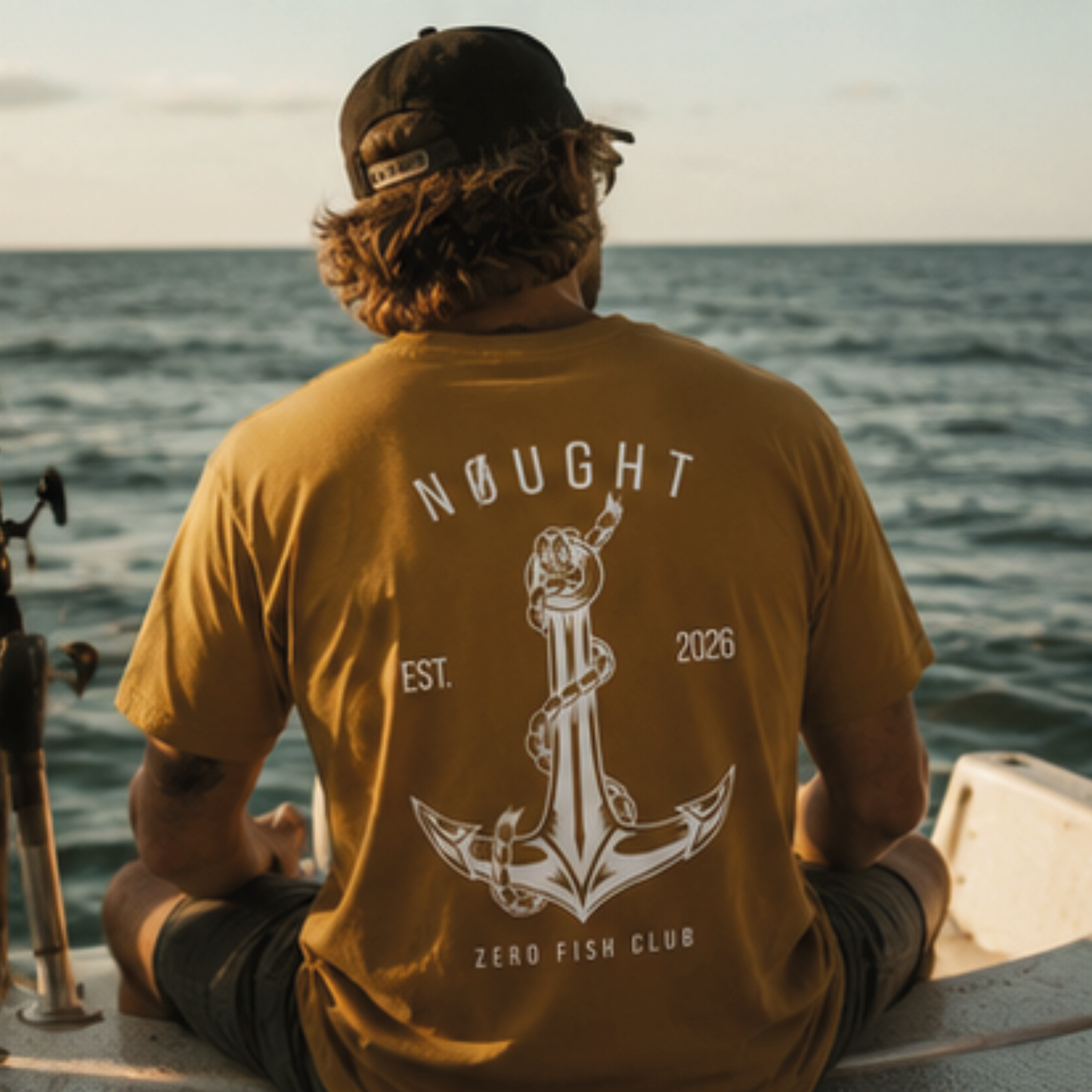 NOUGHT Premium Cotton Tee - Mustard Anchor