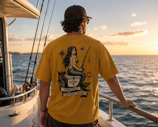NOUGHT Premium Cotton Tee - Mustard Mermaid