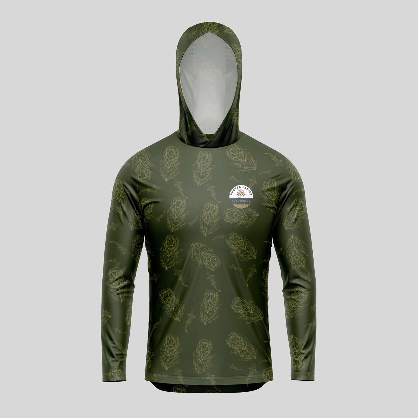 Mens Pro Sun Hoodie - Green and Gold