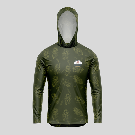 Mens Pro Sun Hoodie - Green and Gold