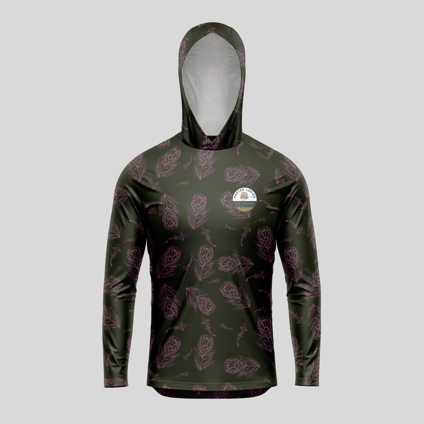 Mens Pro Sun Hoodie - Green and Gold