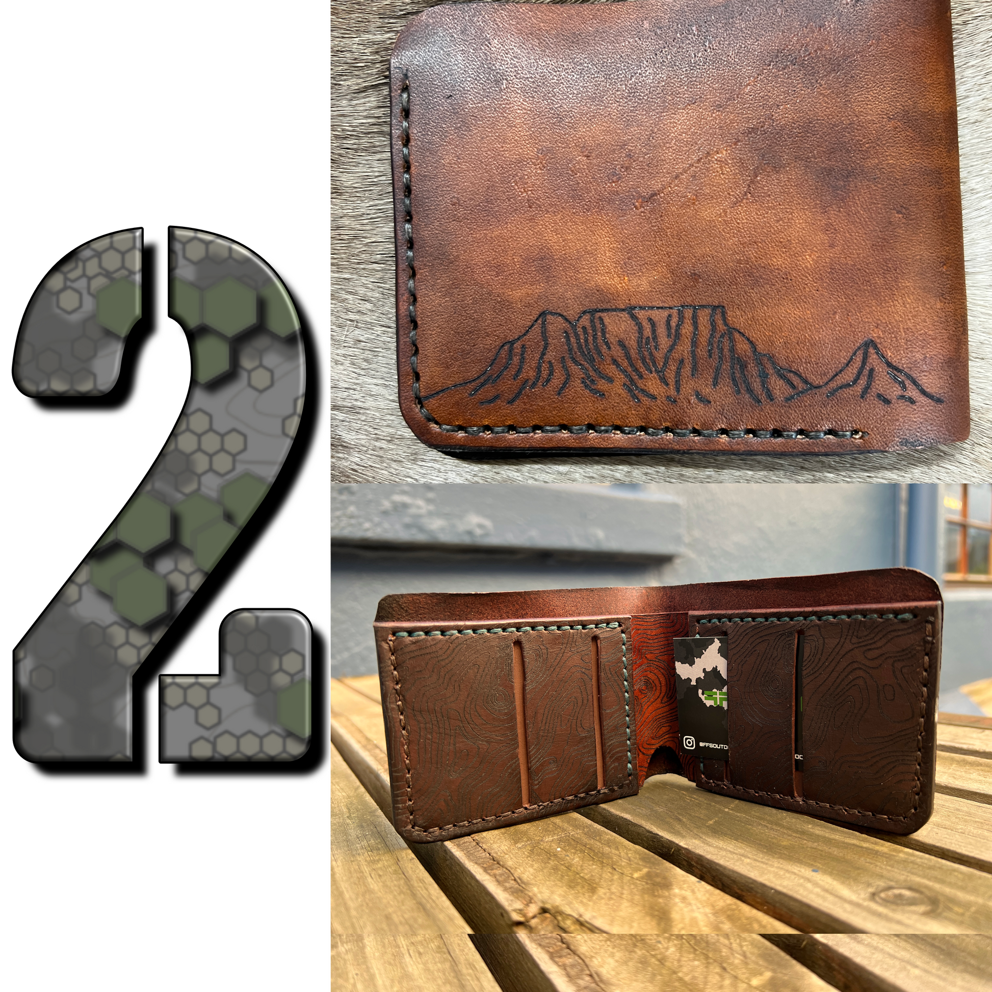 Hand made leather wallet cardholder