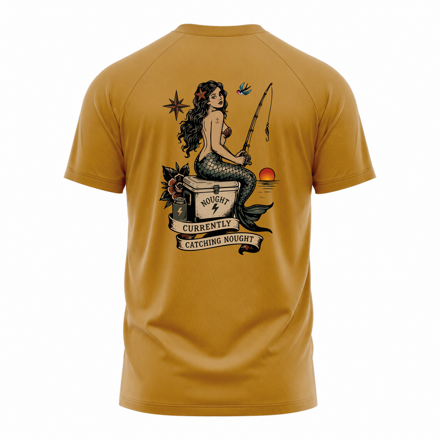 NOUGHT Premium Cotton Tee - Mustard Mermaid