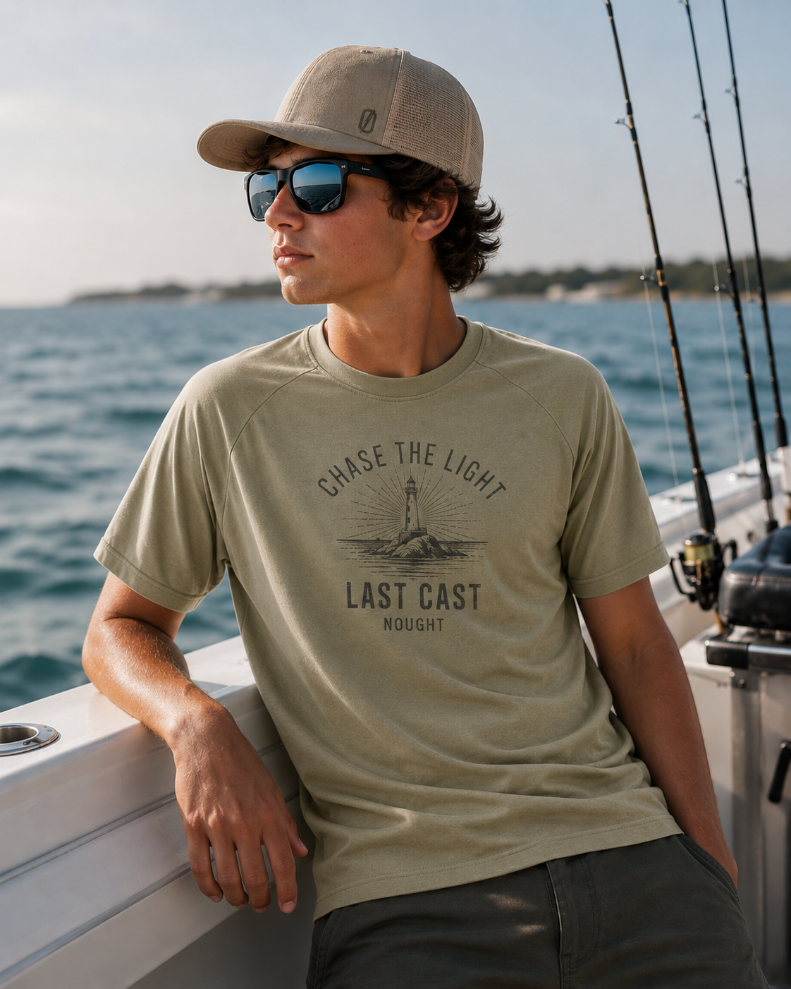 NOUGHT Youth Premium Cotton Tee - Stone chasing the light