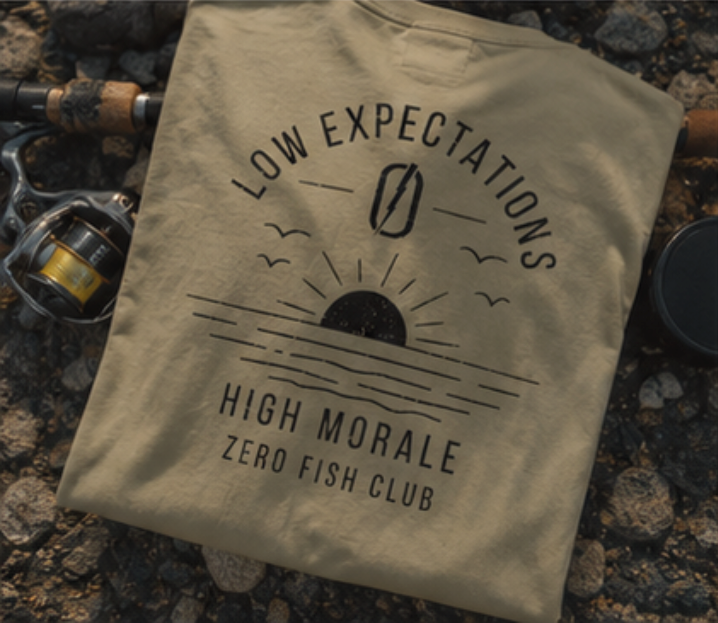 NOUGHT Premium Cotton Tee - Low Expectations Tan