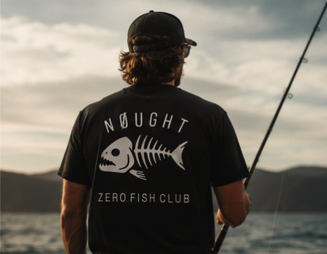 NOUGHT Premium Cotton Tee - Fish Black