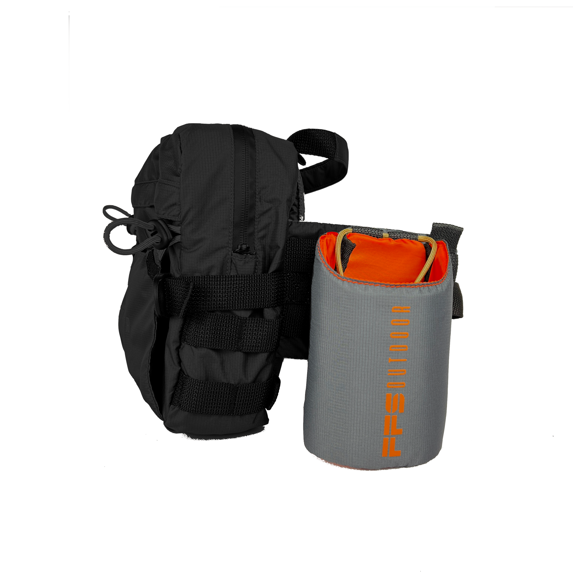 Fanny lumbar gear bag for fishing and hunting with hydration bag