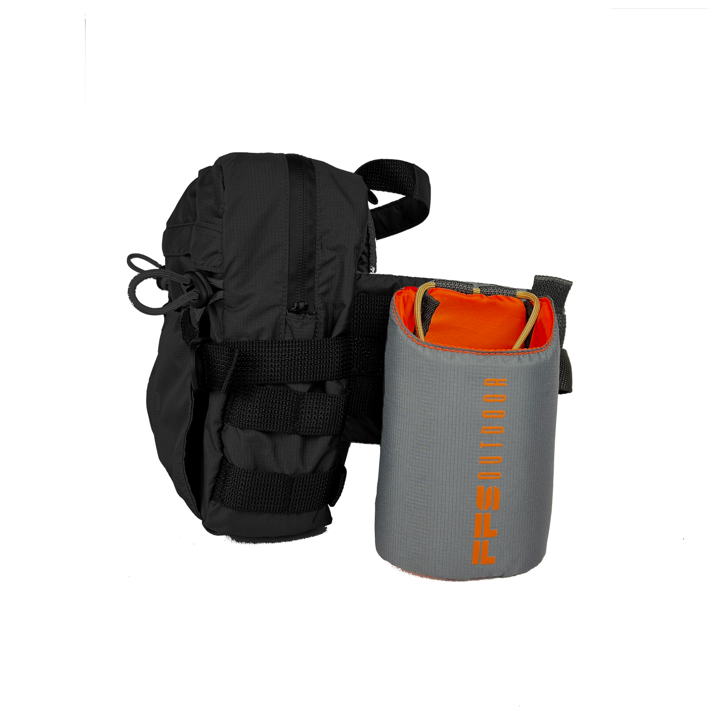Fanny lumbar gear bag for fishing and hunting with hydration bag